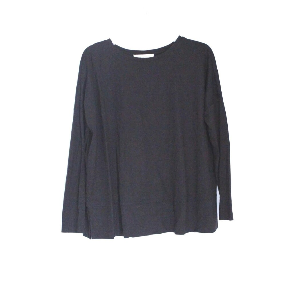 Ann Taylor Loft Knit Pullover Top Black 3/4 Sleeve Women's Petites Size LP